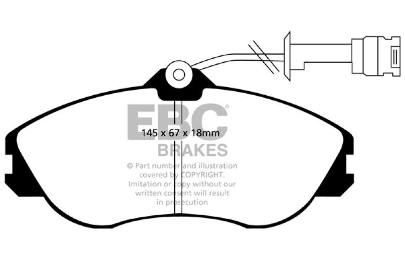 EBC Yellowstuff Brake Pad Sets - EBC 91-92 Audi 100 Quattro 2.3 (Girling) Yellowstuff Front Brake Pads