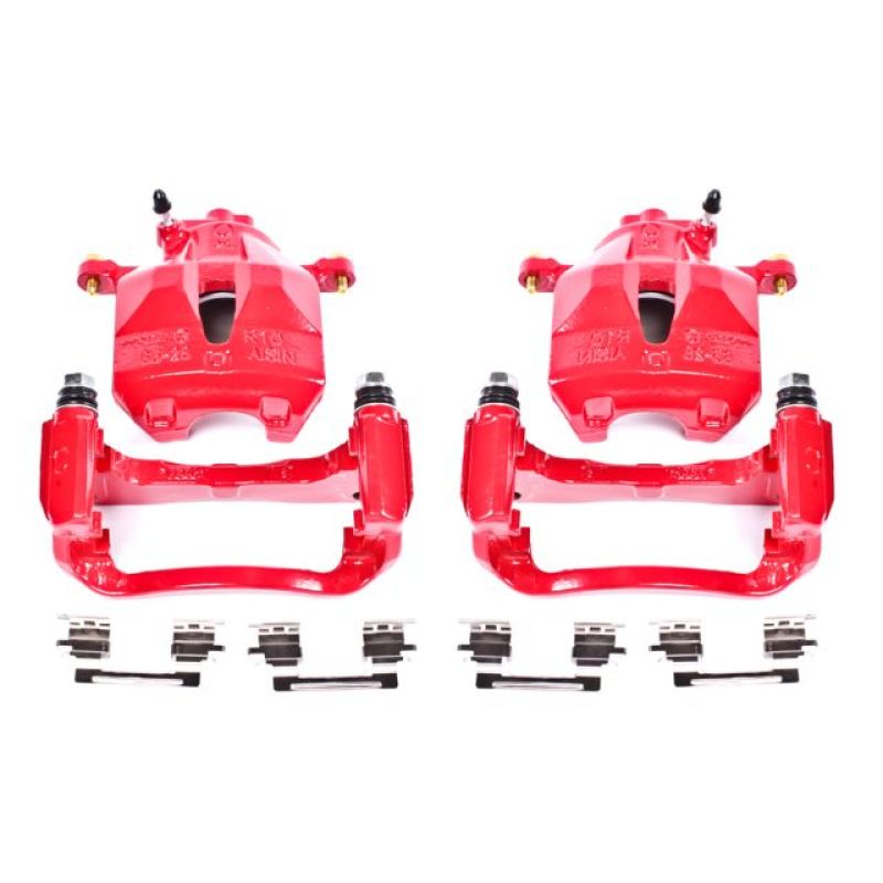 PSB Red Calipers - Power Stop 05-07 Toyota Avalon Front Red Calipers w/Brackets - Pair