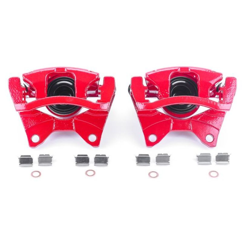 PSB Red Calipers - Power Stop 07-11 Dodge Nitro Rear Red Calipers w/Brackets - Pair