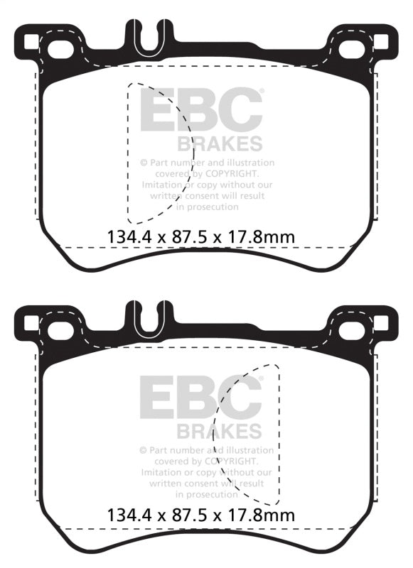 EBC Redstuff Brake Pad Sets - EBC 15+ Mercedes-Benz SL400 3.0 Twin Turbo Redstuff Front Brake Pads