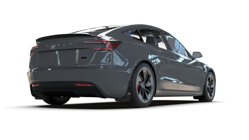RAL UR Blk Flap/Dark Grey Logo - Rally Armor 24-25 Tesla Model 3 Highland Black UR Mud Flap Dark Grey Logo