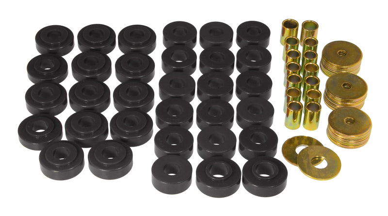 PRO Body/Subframe Bush - Blk - Prothane 65-67 GM Hardtop Body Mount Kit - Black