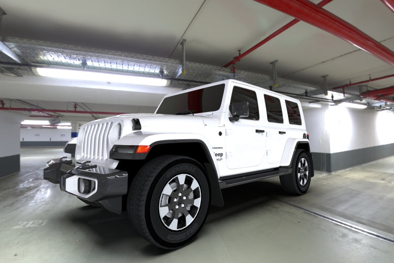 RAL UR Blk Flap/Grey Logo - Rally Armor 18-25 Jeep JL Wrangler Black UR Mud Flap w/Grey Logo