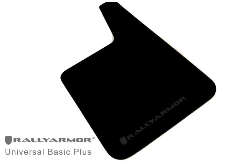RAL Basic Blk Flap/Blk Logo - Rally Armor Universal Fit (No Hardware) Basic Plus Black Mud Flap w/ Black Logo