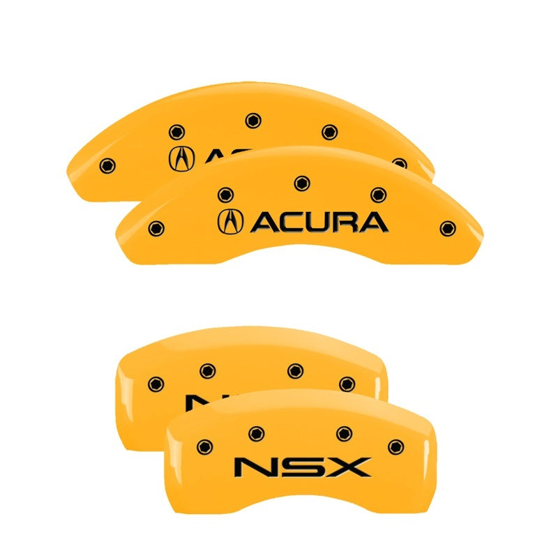 MGP Caliper Covers 4 Logo - MGP 4 Caliper Covers Engraved Front Acura Rear NSX Yellow Finish Black Char 2005 Acura NSX