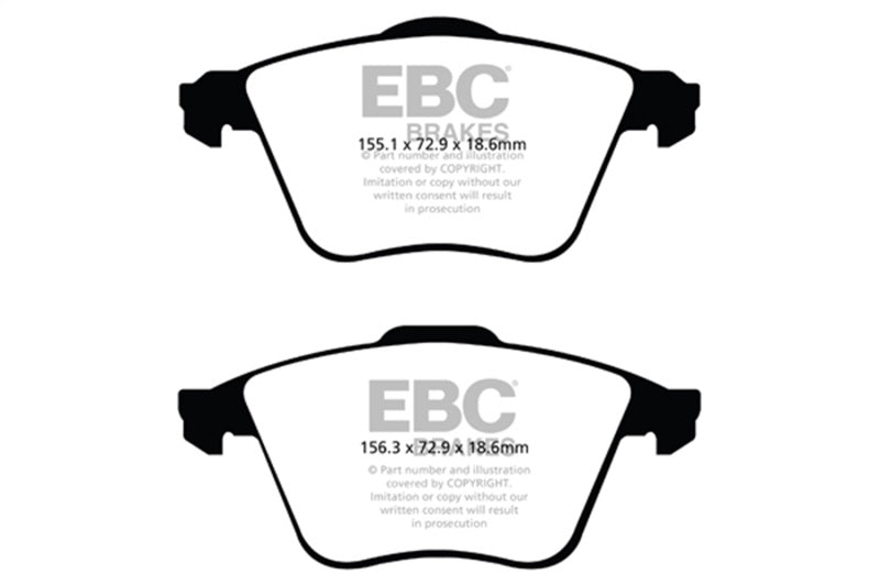 EBC Redstuff Brake Pad Sets - EBC 07-13 Mazda 3 2.3 Turbo Redstuff Front Brake Pads