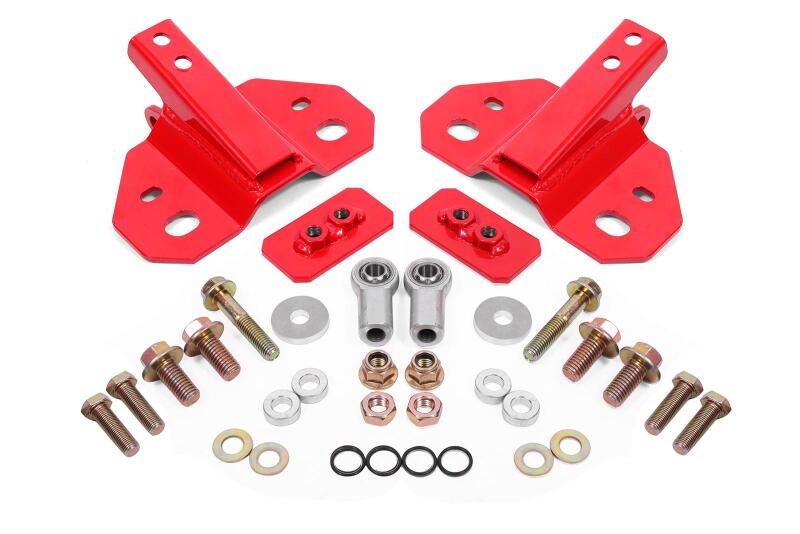 BMR Shock Mounts - BMR Suspension 24-25 Ford Mustang Rear Steel Shock Mount - Red