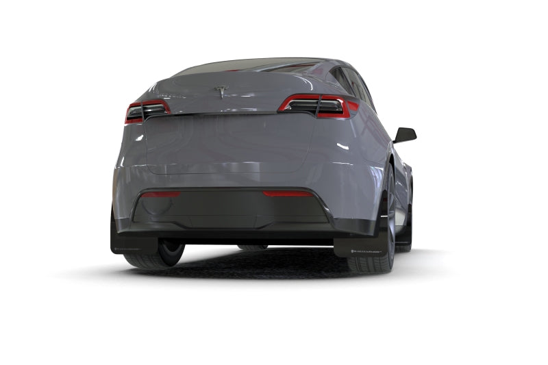 RAL UR Blk Flap/Met. Blk Logo - Rally Armor 20-26 Tesla Model Y, Juniper Y Black Mud Flap - Metallic Black Logo