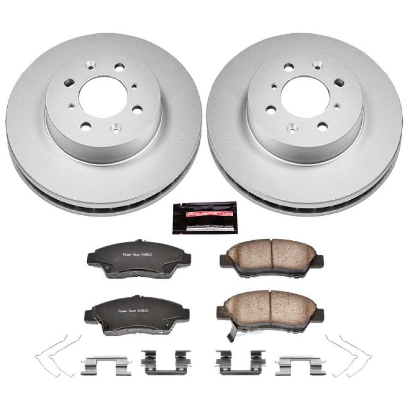 PSB Z17 Evolution Coated Kit - Power Stop 09-14 Honda Fit Front Z17 Evolution Geomet Coated Brake Kit