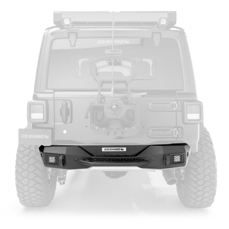 GOR Rockline Bumper - Go Rhino 18-20 Jeep Wrangler JL/JLU Rockline Rear Stubby Bumper