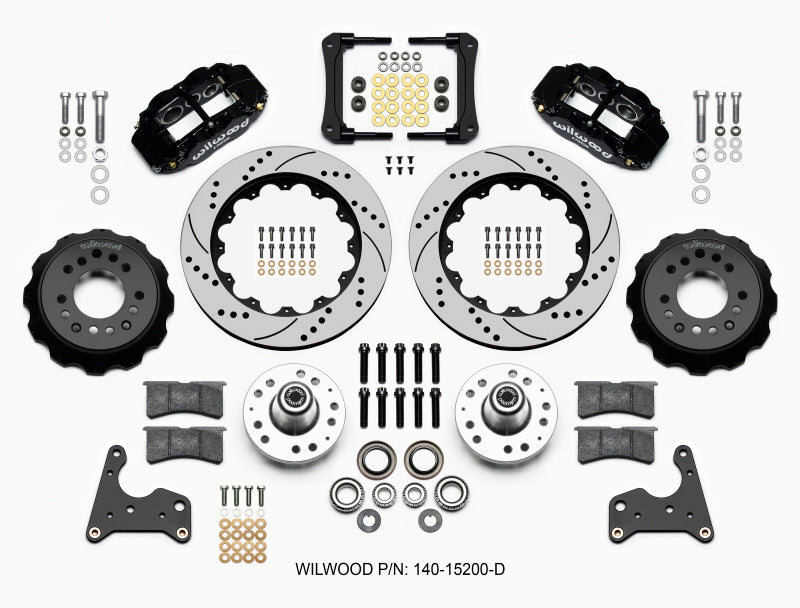 WIL Superlite Brake Kit - Wilwood Narrow Superlite 6R Front Hub Kit 14.00in Drilled 65-72 CDP C Body -Drum