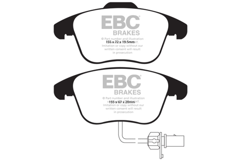 EBC Redstuff Brake Pad Sets - EBC 10+ Audi A5 2.0 Turbo Redstuff Front Brake Pads