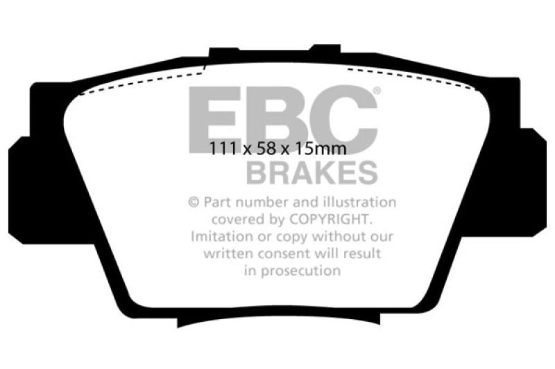 EBC Yellowstuff Brake Pad Sets - EBC 91-96 Acura NSX 3.0 Yellowstuff Rear Brake Pads