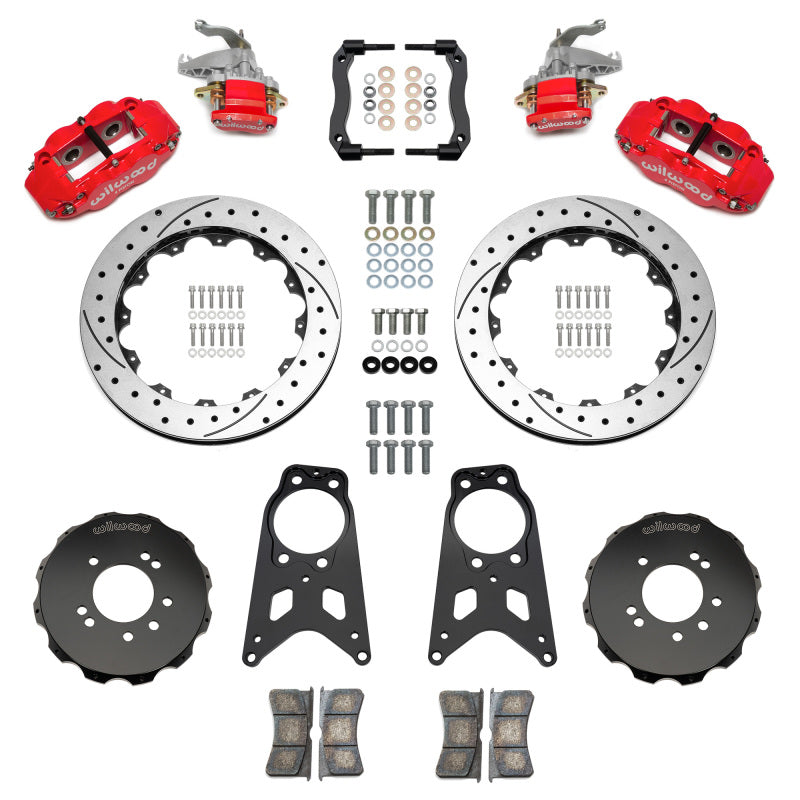 WIL Parking Brake Brake Kit - Wilwood 89-98 Nissan 240SX FNSL4R/MC4 Rear Parking BBK w/ 13.50in D/S Rotors - Red