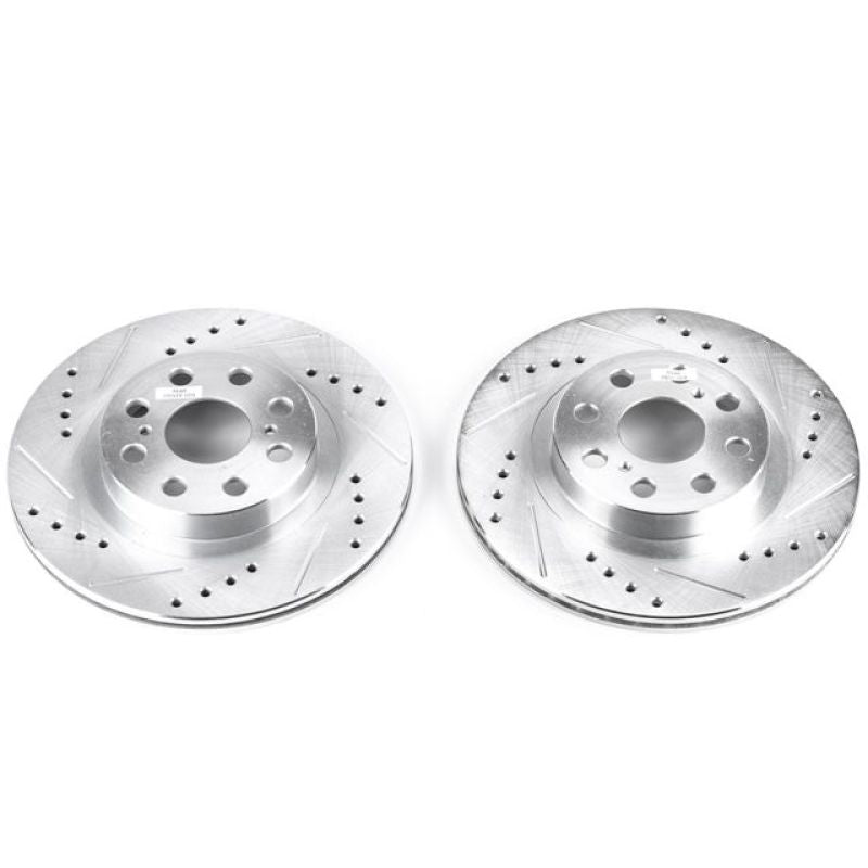 PSB Evolution Drill/Slot Rotor - Power Stop 00-05 Toyota MR2 Spyder Rear Evolution Drilled & Slotted Rotors - Pair