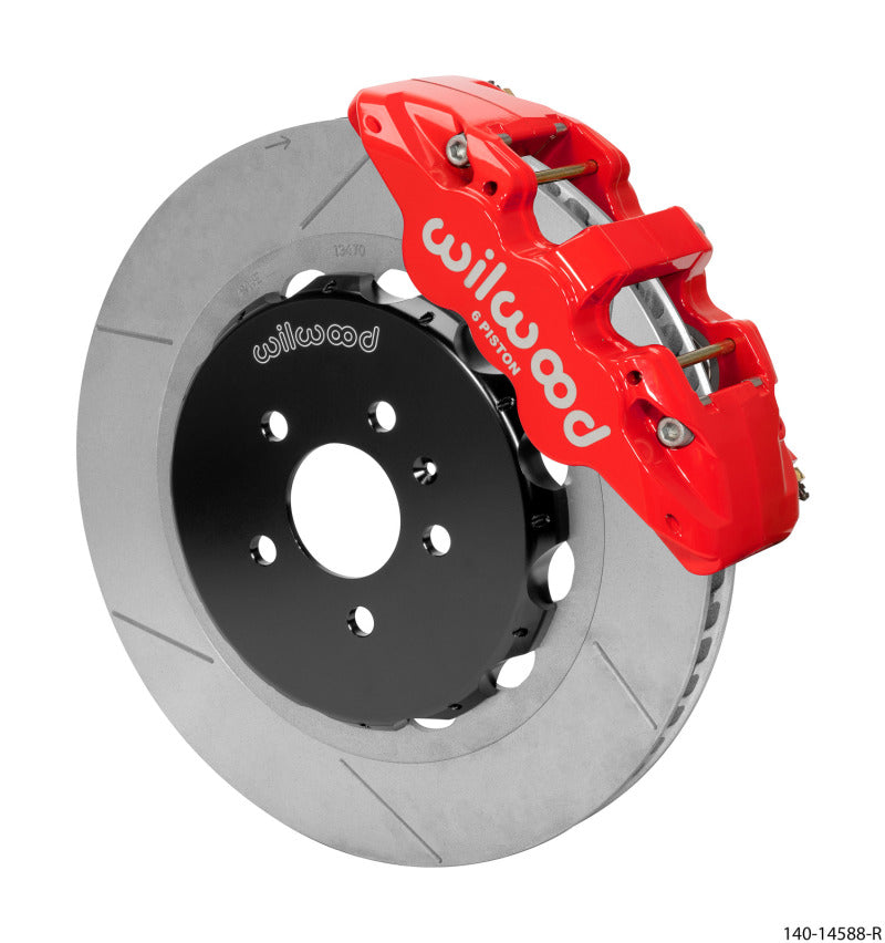 WIL Aero Brake Kit - Wilwood AERO6 Front Kit 15.00in BBK - 08-12 Audi A4/A5/S5 - Slotted Rotor - Red