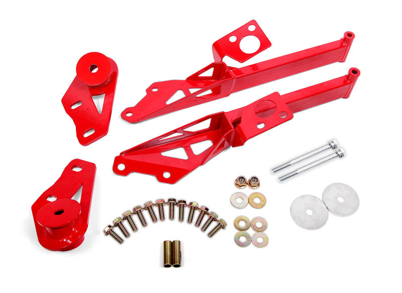 BMR Subframe Connectors - BMR Suspension 15-18 Ford Mustang S550 IRS Subframe Support Brace (Red)