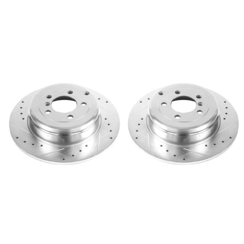 PSB Evolution Drill/Slot Rotor - Power Stop 03-05 Land Rover Range Rover Rear Evolution Drilled & Slotted Rotors - Pair