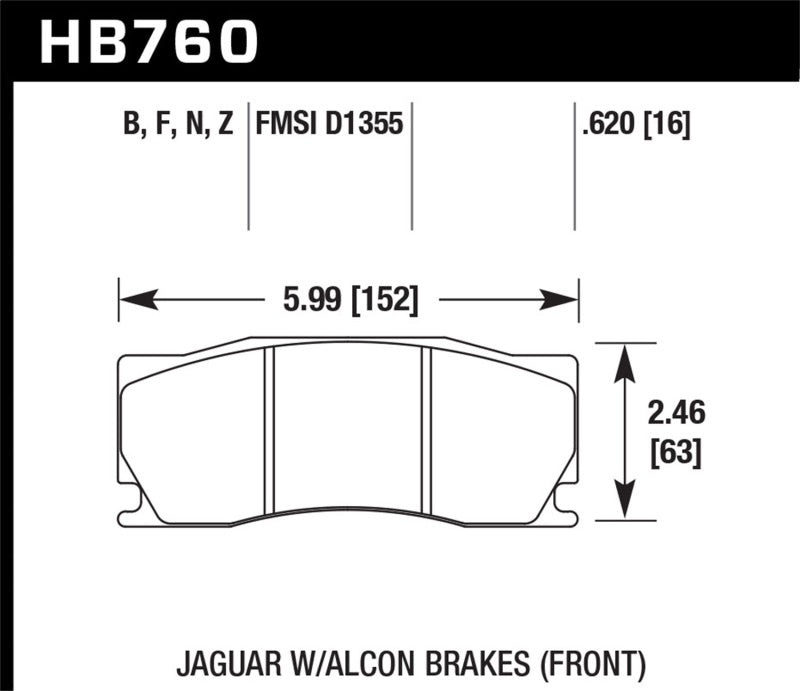 HAWK Ceramic Brake Pad Sets - Hawk 08 -12 Jaguar XKR (w/ Alcon Brakes) Performance Ceramic Street Front Brake Pads