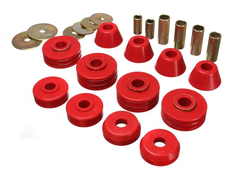 ES Body Mounts - Red - Energy Suspension GM Cab Mount Set - Red