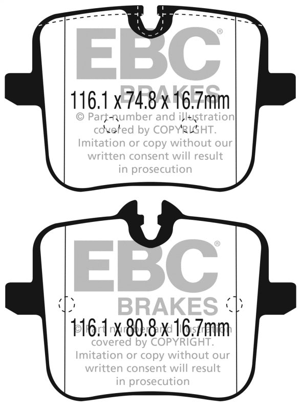 EBC Yellowstuff Brake Pad Sets - EBC 2018+ BMW M5 4.4TT (F90) Yellowstuff Rear Brake Pads