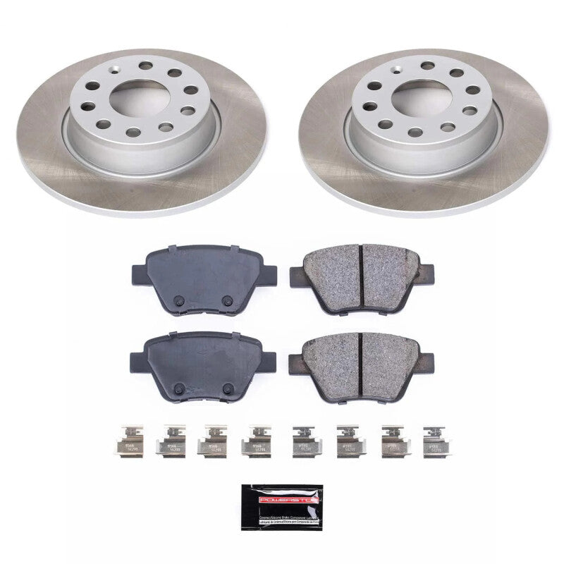 PSB Semi-Coated Rotor Kits - Power Stop 12-15 Volkswagen Passat Rear Semi-Coated Rotor Kit