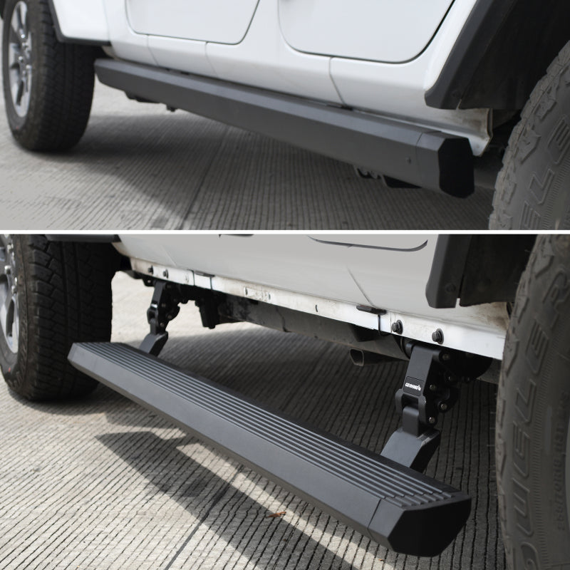 GOR RealTruck VoltStep Running Boards - RealTruck 18-24 Jeep Wrangler 4dr VoltStep Electric Running Board Kit (Drilling Req.) - Tex. Blk