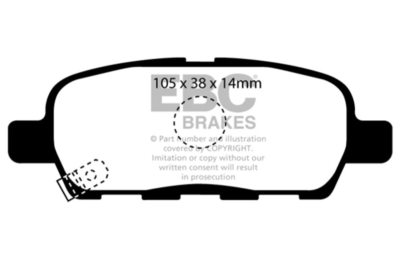 EBC Yellowstuff Brake Pad Sets - EBC 08-13 Infiniti EX35 3.5 Yellowstuff Rear Brake Pads