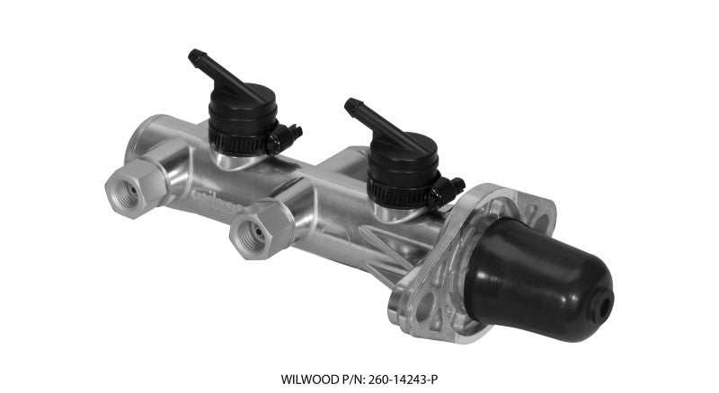 WIL Master Cylinder - Wilwood Tandem Remote Master Cylinder - 1in Bore Ball Burnished