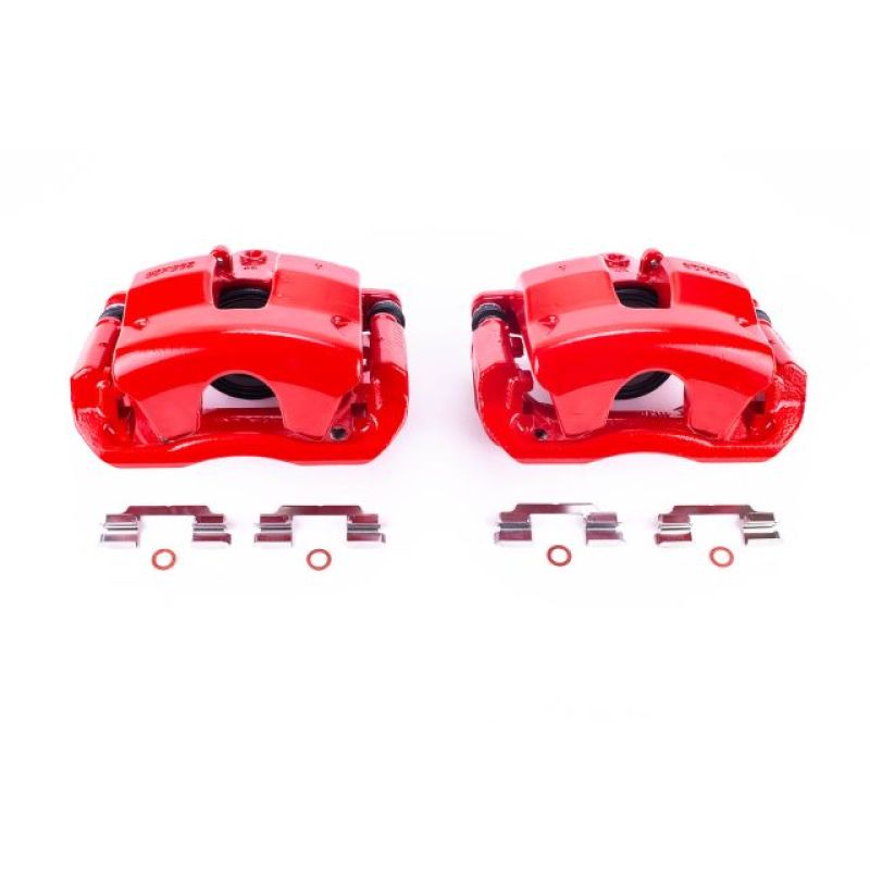 PSB Red Calipers - Power Stop 09-12 Mercedes-Benz C300 Front Red Calipers w/Brackets - Pair