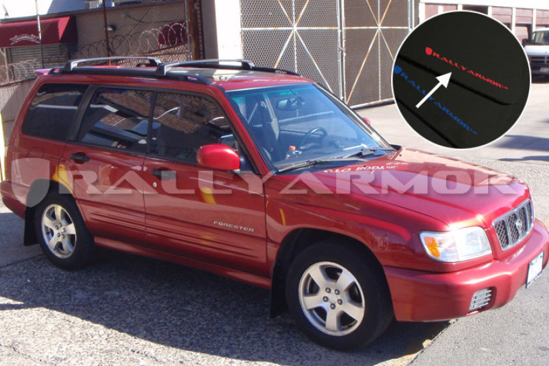 RAL UR Blk Flap/Rd Logo - Rally Armor 98-02 Subaru Forester Black UR Mud Flap w/ Red Logo