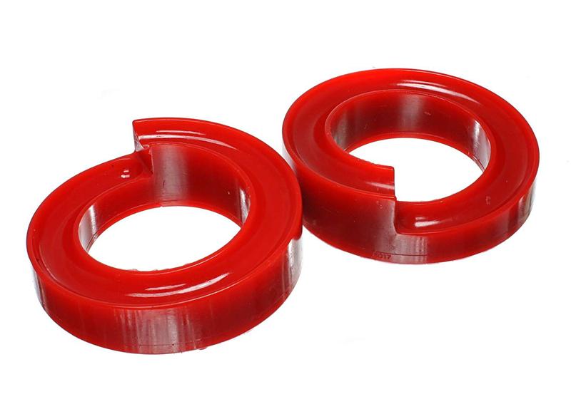 ES Spring Isolators - Red - Energy Suspension 2005-07 Ford F-250/F-350 SD 2/4WD Front Coil Spring Isolator Set - Red
