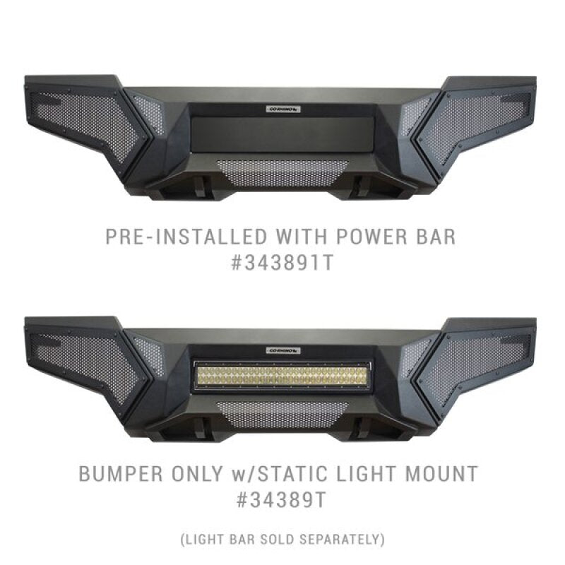 GOR Element Bumper - Go Rhino 16-21 Tacoma Element Front Bumper w/ Power Actuated Hide-away Light Bar Mount Tex Black