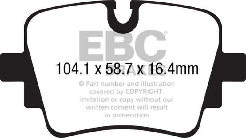 EBC Yellowstuff Brake Pad Sets - EBC 13+ Jaguar F-Type (Cast Iron Rotors Only) 3.0 Supercharged (340) Yellowstuff Rear Brake Pads