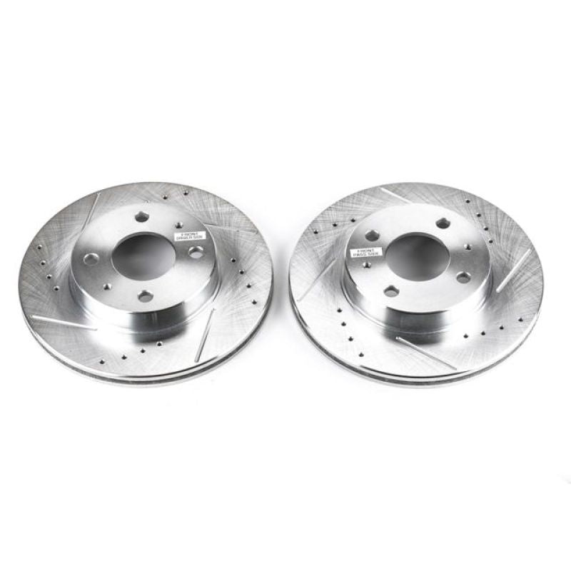PSB Evolution Drill/Slot Rotor - Power Stop 95-98 Nissan 200SX Front Evolution Drilled & Slotted Rotors - Pair