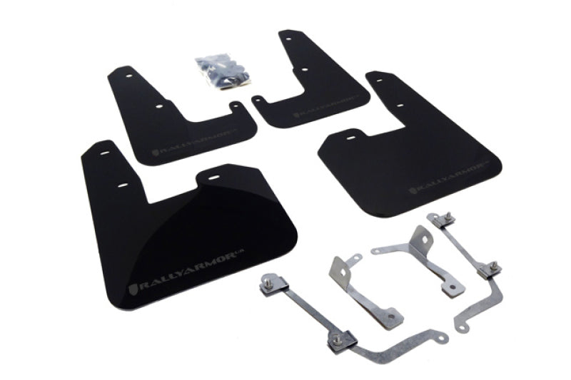 RAL UR Blk Flap/Grey Logo - Rally Armor 08-11 Subaru STI (Hatch Only) / 11-14 WRX (Hatch Only) Black UR Mud Flap w/Grey Logo
