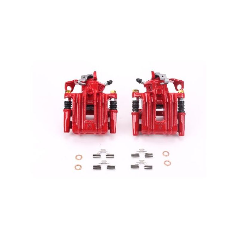 PSB Red Calipers - Power Stop 98-99 Audi A3 Rear Red Calipers w/Brackets - Pair