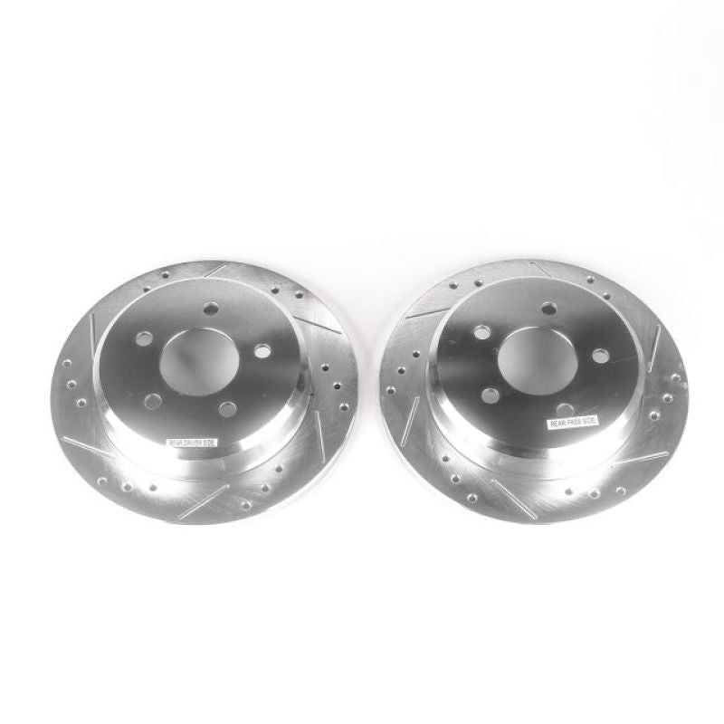 PSB Evolution Drill/Slot Rotor - Power Stop 96-02 Ford Crown Victoria Rear Evolution Drilled & Slotted Rotors - Pair