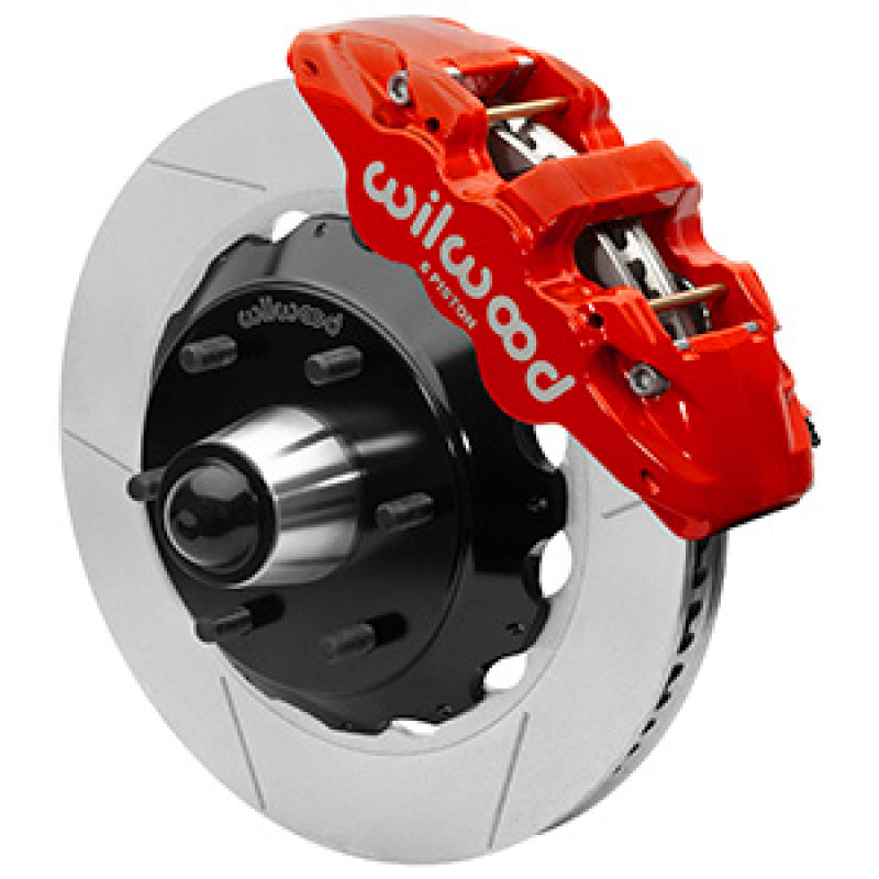WIL Aero Brake Kit - Wilwood 63-87 C10 CPP Spindle AERO6 Front BBK 14in Slotted 6x5.5 BC - Red