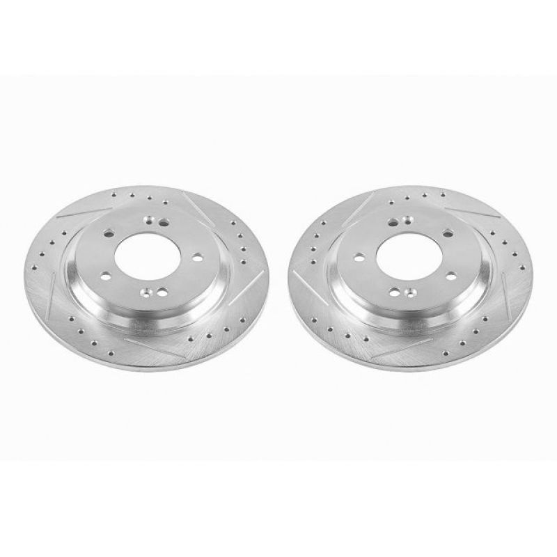 PSB Evolution Drill/Slot Rotor - Power Stop 2017 Hyundai Azera Rear Evolution Drilled & Slotted Rotors - Pair