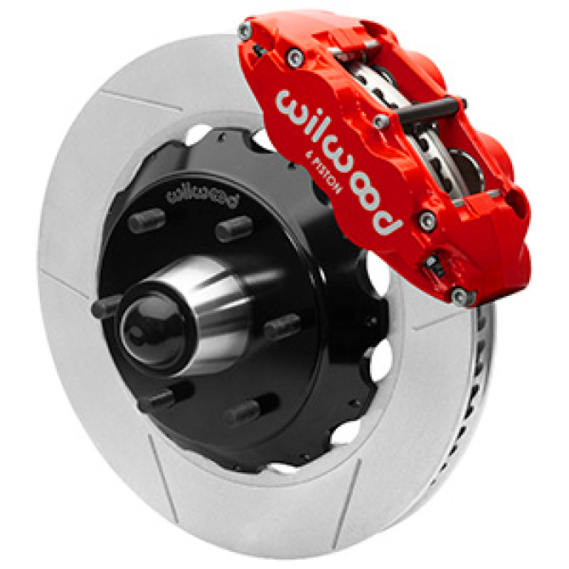WIL Superlite Brake Kit - Wilwood 63-87 C10 FNSL6R Front Big Brake Kit 14in slotted 6x5.5 BP for drop spindles - Red