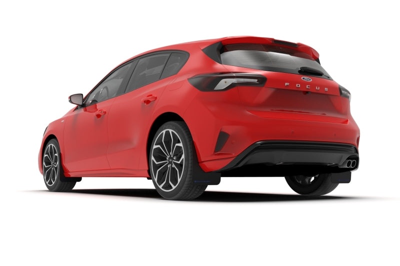 RAL UR Blk Flap/Blue Logo - Rally Armor 19-25 Ford Focus ST MK4 Black UR Mud Flap w/Blue Logo