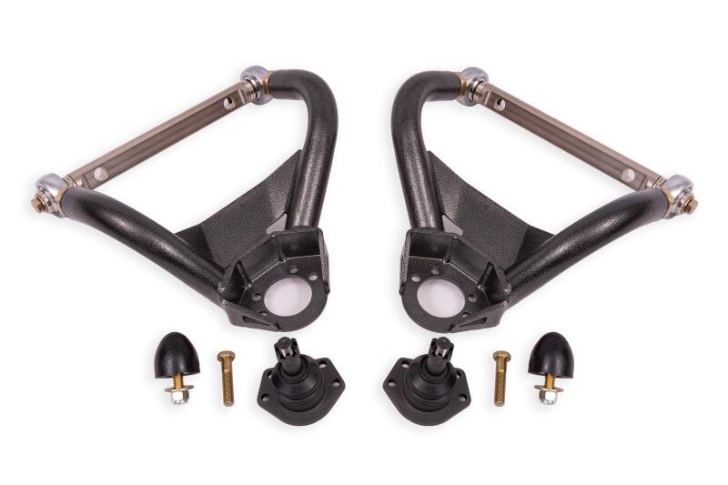 BMR Control Arms - BMR 64-72 GM A-Body Adjustable Upper A-Arms Standard Ball Joint - Black Hammertone