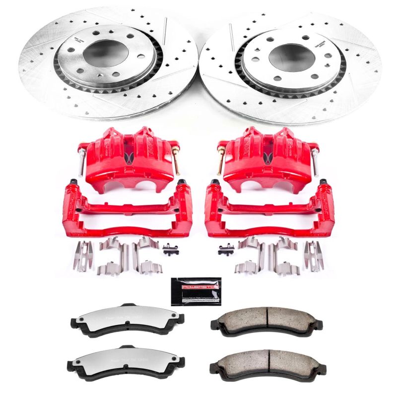 PSB Z36 Truck & Tow Kit w/Cals - Power Stop 2005 Saab 9-7x Front Z36 Truck & Tow Brake Kit w/Calipers