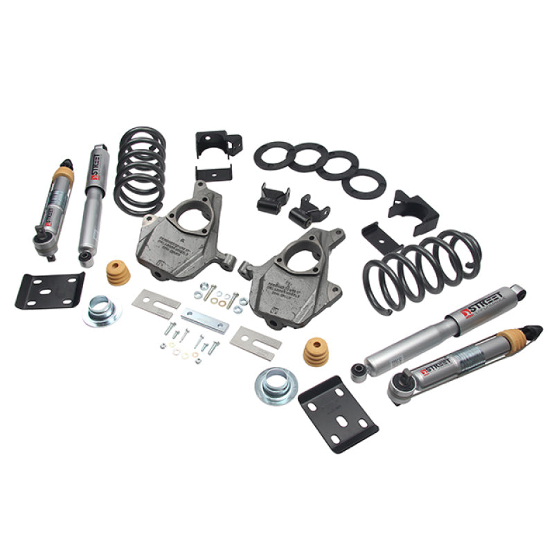 BT Lower Kit w SP Shocks - Belltech LOWERING KIT 16.5-17 Chevy Silverado All Cab 2W 3-4F/ 7R