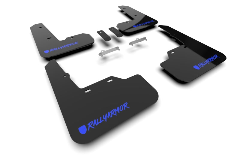RAL UR Blk Flap/Blue Logo - Rally Armor 22-25 Subaru WRX Black UR Mud Flap Altered Font Blue Logo