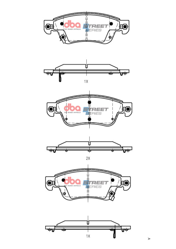 DBA Street Series Brake Pads - DBA 09-13 Infiniti G37 RWD/AWD (330mm Front Rotor) Street Series Front Brake Pads