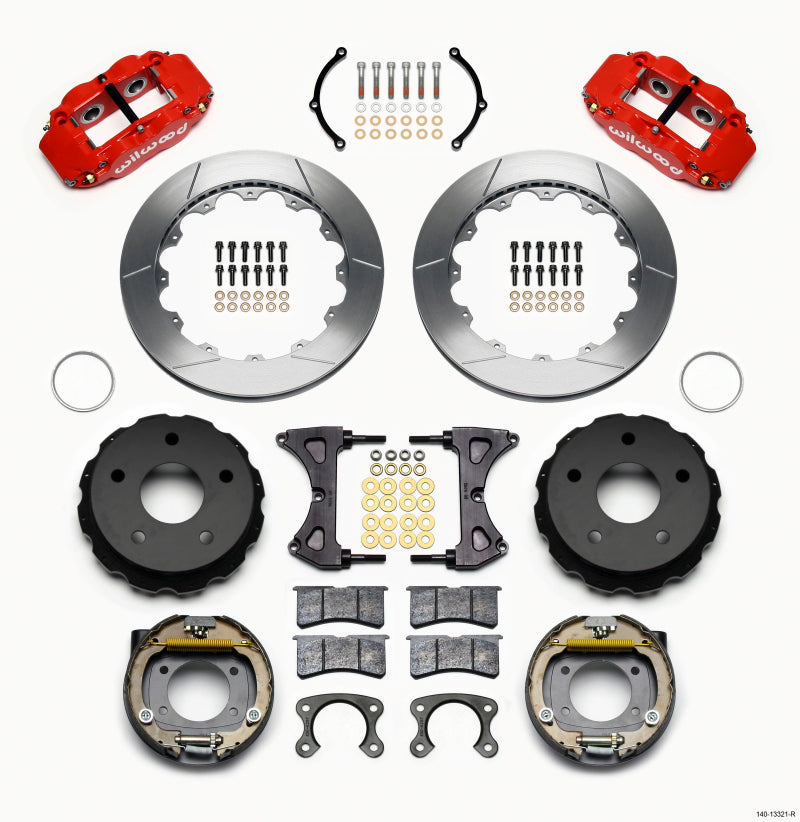 WIL Superlite Brake Kit - Wilwood Narrow Superlite 4R Rear P-Brk Kit 12.88in Red Small Ford 2.36in Off Bronco 5 x 5.50