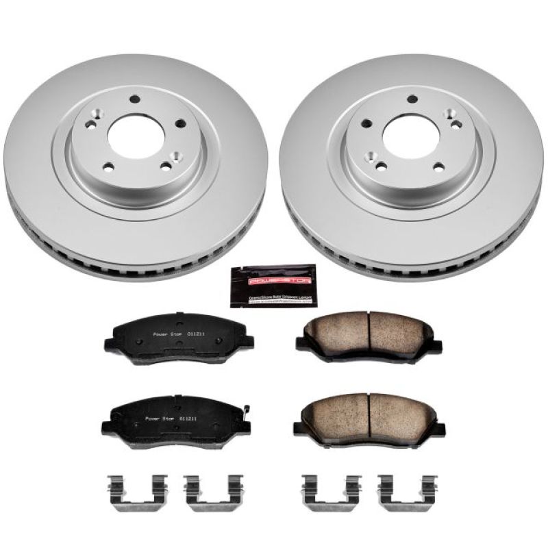 PSB Z17 Evolution Coated Kit - Power Stop 13-16 Hyundai Santa Fe Front Z17 Evolution Geomet Coated Brake Kit