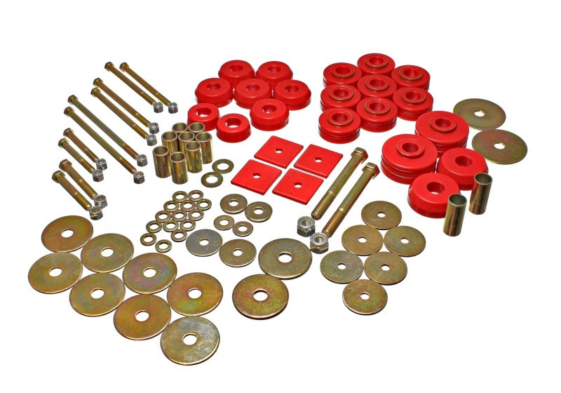ES Body Mounts - Red - Energy Suspension 67-72 Denali XL/Suburban/Yukon XL 2WD/4WD/67-95 K-5 Blazer Red Body(cab) Mount Set